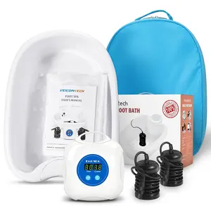 2026 Latest Hot Ionic Foot Detox Machine, Must-Have Gift, Upgrade Foot Spa with Touch ON/OFF, LCD Display & Timer, Complete Kit with 2 Arrays, 100 Liners & Blue Bag, shiatsu foot