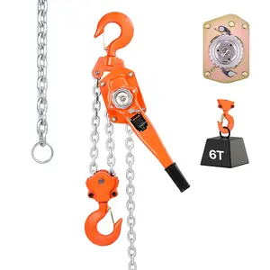 VEVOR Manual Lever Chain Hoist, Summervibes, 6T 13200LBS Capacity Heavy Duty Come Along, 20FT Lift G80 Alloy Steel Chain With Dual Pawl Mechanical Brake,360°Rotating Hooks, for Warehouse Construction Garage