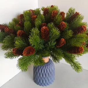 The 4pcs Simulated Plant Set Includes 21 Pine Branches And 4 Pine Cones.