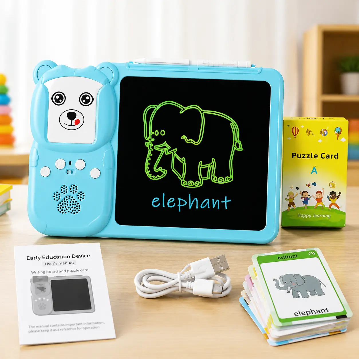 BestPick Talking Flash Cards with LCD Writing Board, 224 Vocabulary Words, Interactive Speech & Learning Toy for Toddlers, Preschool Kids & Special Needs