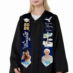 Custom Photo Graduation Stole: Personalized Class of 2026 Sash, Gift for Graduates
