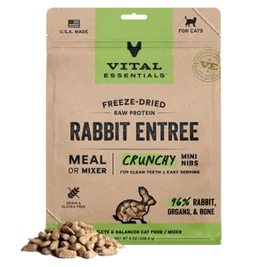 Freeze-Dried Raw Rabbit Entree Cat Food Mini Nibs