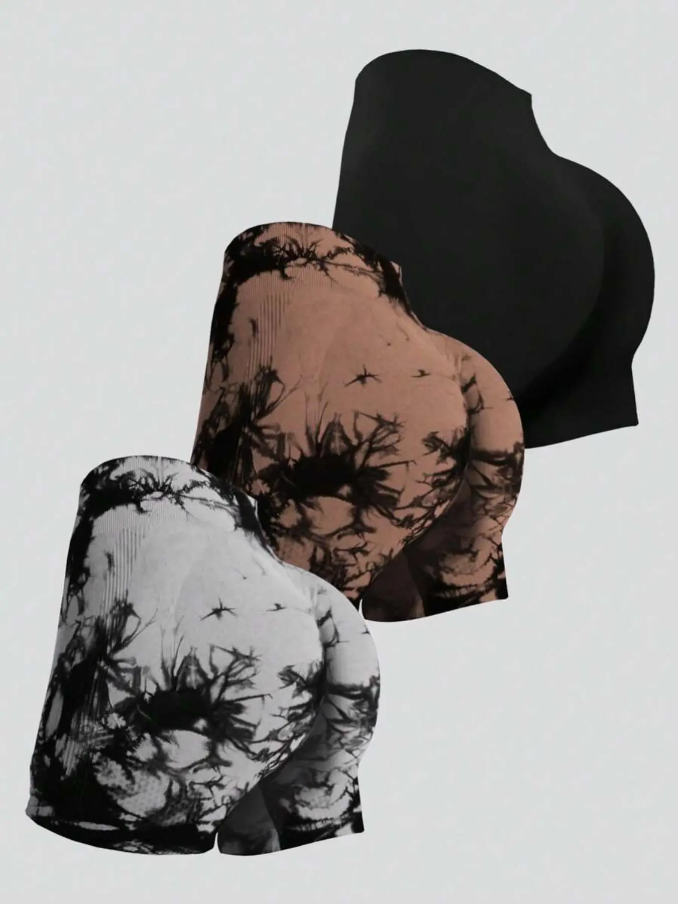 Women's Tie Dye Print High Waist Sports Shorts, Casual Comfy Breathable Seamless Skinny Shorts for Yoga Gym Workout Running, Ladies Sportswear for All