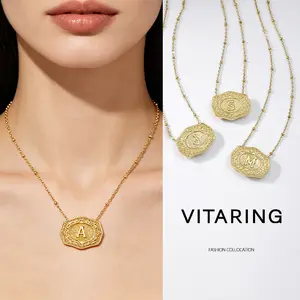 Western Style Initial Letter Pendant Necklace Embossed Belt Buckle Cow Tag Design Personalized Handmade Trendy Jewelry Versatile Everyday Mother's Day Gifts for Men Women