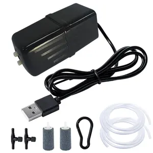 Mini Aquarium Oxygen Pump, Portable Fish Tank Aerator with Enhanced Motor, Long Battery Life, Includes Two Quartz Stones and Valves, Aquarium Air Pump, Fish Tank Air Bubbler