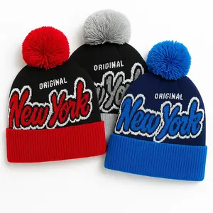 New York Originals Script Pom Beanie (3 Colors)