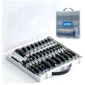 Toolant Impact Magnetic Nut Driver Set 34pcs Deep Nut Driver Bit Set with Wing Nut Driver, Bit Extension & 1/4'' Quick Change Multifunctional SQ Hardware Industrial Heavy Duty