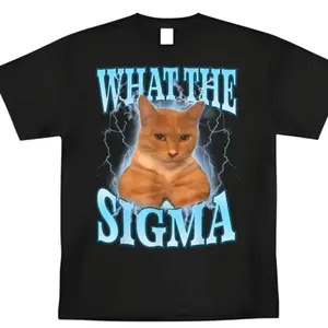 Erm What The Sigma Meme Cat Unisex Ironic Brainrot Y2k T shirt Cotton