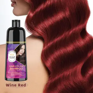 ECO Hair Color Shampoo, Hair Dye Shampoo, Instant Grey Hair Coverage, Wine Red, Chestnut Brown mei du
