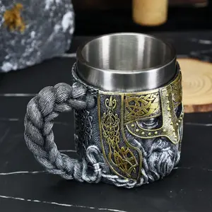 Large Capacity Stainless Steel Beer Cup, Viking Pirate Captain Mug, 3D Relief Design, Perfect Father's Day Gift, Daily Use Reusable Beverage Cup, Drinkware