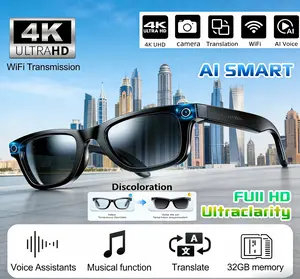 AI Smart Glasses with 8MP Camera - HD Video Recording Glasses with Audio, Music Playback, Wireless Call, Touch Control, Real-Time Translation, AI Object Recognition, Multifunctional Camera Glasses for Men Women, Translation Glasses for Travel & Outdoor