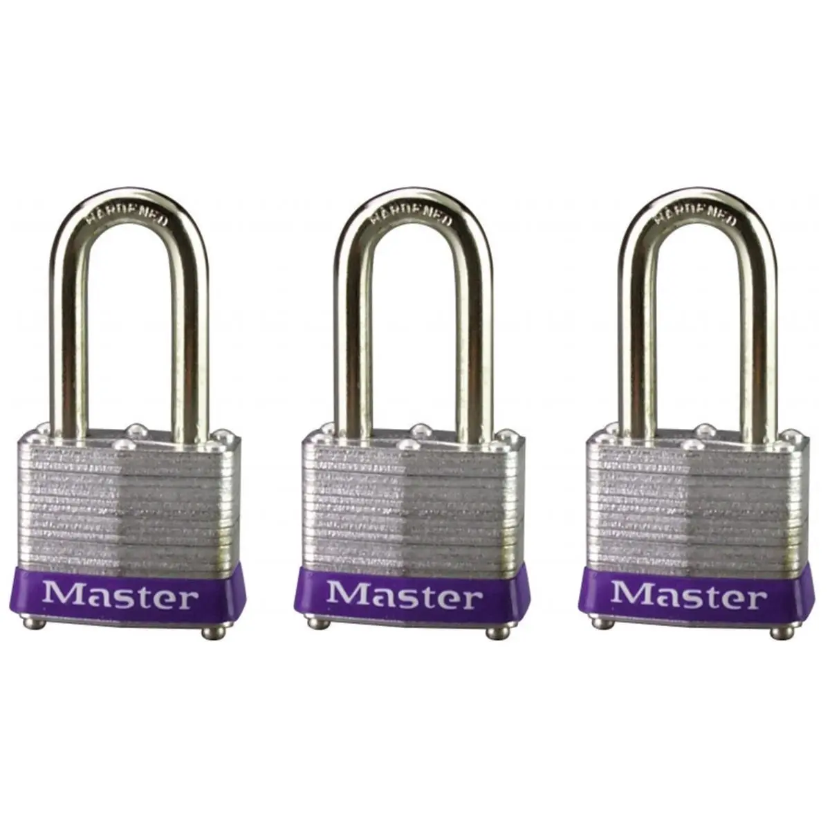 212 MAIN Master Lock No. 3 Hardware Padlock 3-Pack 3TRILF, Heavy-Duty Steel Body Anti-Theft Security Lock with Dual Levers for Motorcycle Security