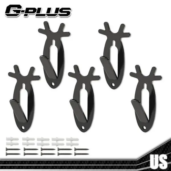 G-PLUS 6Pcs Steel Antler Shape Wall Mount Skull Hanger Hooks, Heavy Object Load Bearing European Deer Antelope Mount Bracket, Upgraded Version