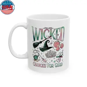 Wicked Changed For Good Mug,Wicked Mugs,Wicked Glinda Mug,Wicked Elphaba Mug,Wicked Movie Mug,Wicked Glinda and ,Wicked Christmas Gift