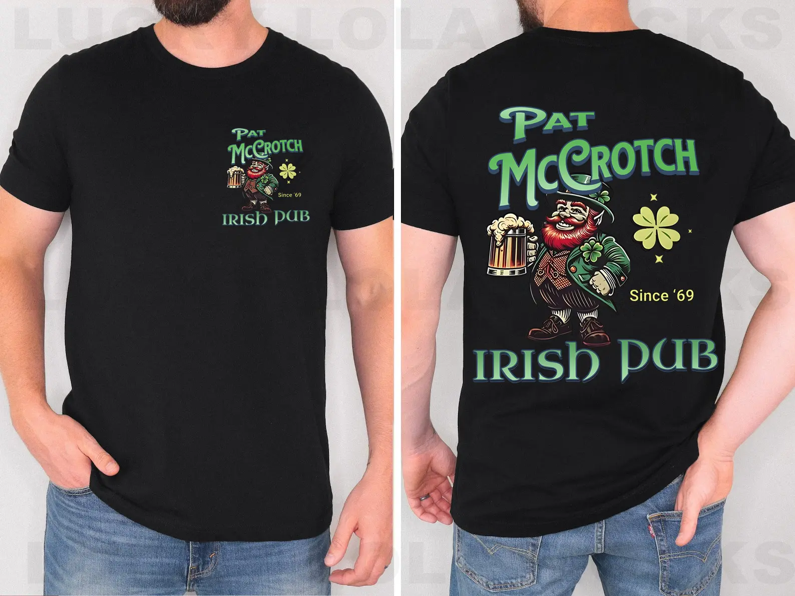 Pat McCrotch Irish Pub 2 Sided Shirt, Saint Patrick's Day Drinking Party Pub T-shirt, Irish Pub Shirt St Patrick's Day Hoodie, Shamrock Tee