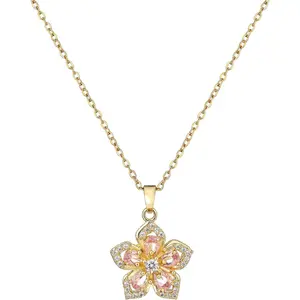 Necklace for Women Flower Fidget Necklace Rotatable  Silvercolor Blossom Pendant Necklaces Adjustable Spinning Fidget Necklaces Redbud Flower Choker Funny Gift y2k accessories modern jewelry elegant charm