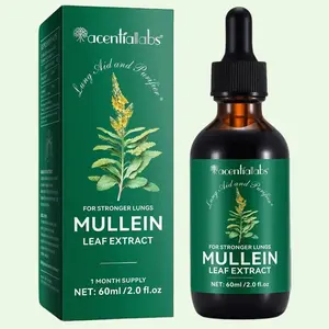 acentiallabs Mullein Drops for Lungs Cleanse and Healthy Breathing, 1 Month Supply-60ml Healthcare Fitness Supplement Edible Dietary