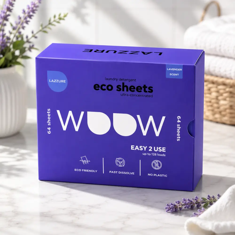 64 Count Eco-Friendly Laundry Detergent Sheets | Lavender Scent, Biodegradable,  Hypoallergenic, Vegan, Travel Laundry Soap