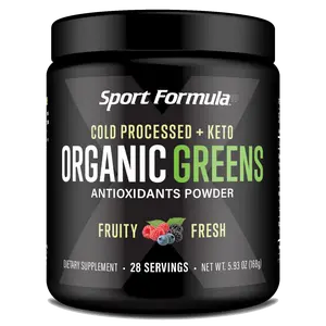 Sport Formula 99 Organic Greens Powder – Cold-Processed Raw Antioxidant Superfood Blend (28 Servings), Keto-Friendly, Vegan Green Superfood Drink Mix, Organic Spirulina & Wheatgrass Powder with Digestive Enzymes for Detox & Immunity Support
