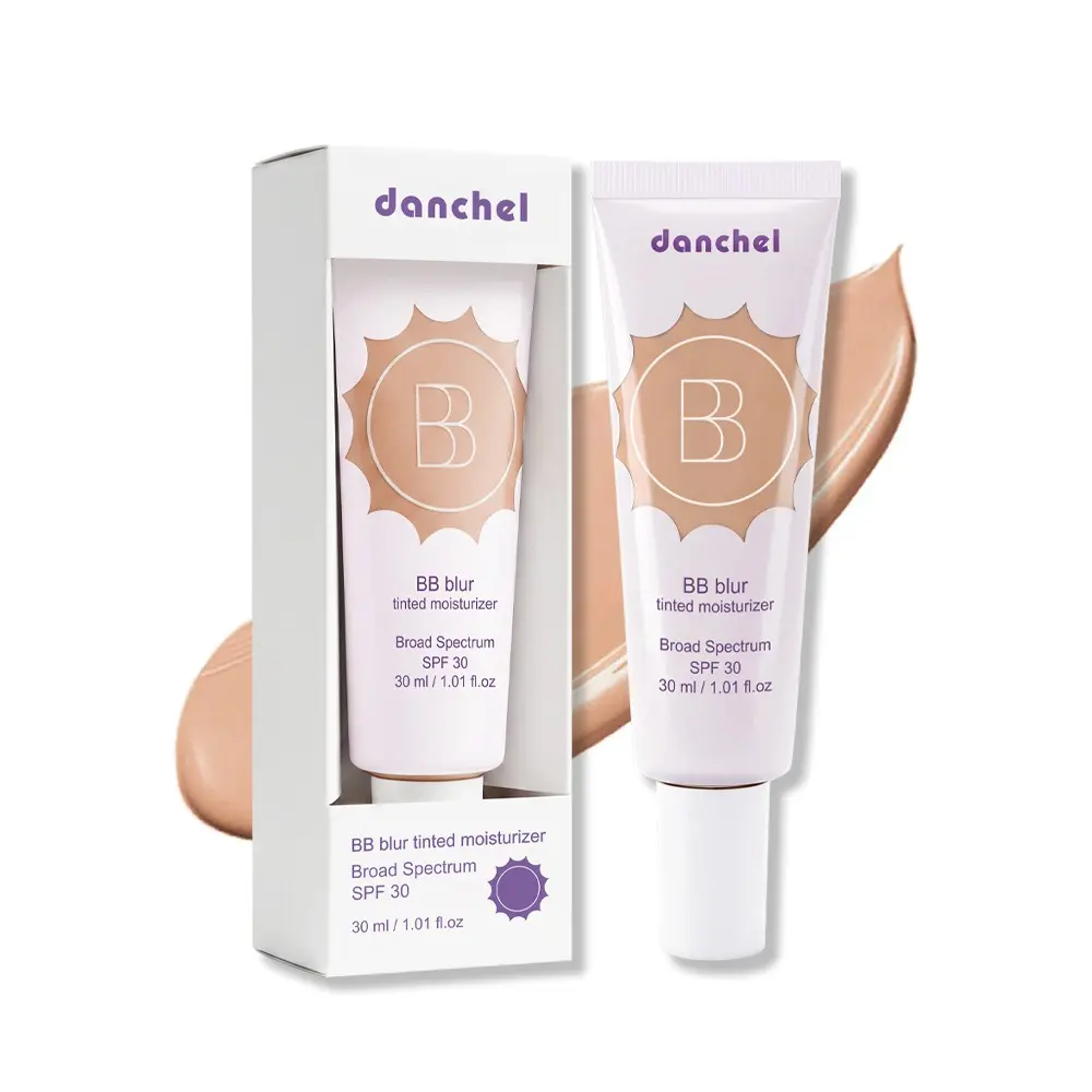 danchel Blurring Second Skin Matte Tinted Moisturizer BB Cream, Makeup Cream, Flawless Natural Finish, Broad Spectrum SPF30 Sun Protection, Medium Buildable Coverage, Blurs Pores & Smooths Skin Texture, Multiple Shades Available