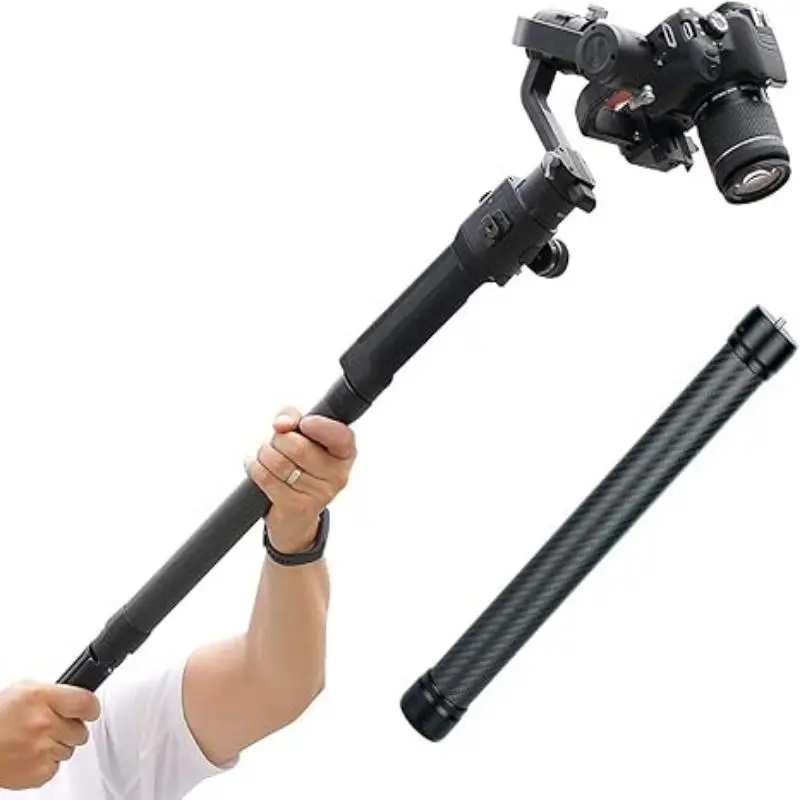 Carbon Fiber Gimbal Extension Pole, 1/4" Universal Rod, Lightweight & Durable with Anti-loss Rope, Photography Camera Accessories for DJI Ronin S/SC, Zhiyun Crane 2 V2 Stabilizers, Camera, Cellphone Camera Stabilizer