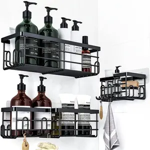3 Pack  Shower Caddy Adhesive, Rustproof Shower Organizer with Soap Holder, Large Capacity Shower Shelves for Inside Shower, No Drilling Bathroom Organizers and Storage for Home Decor