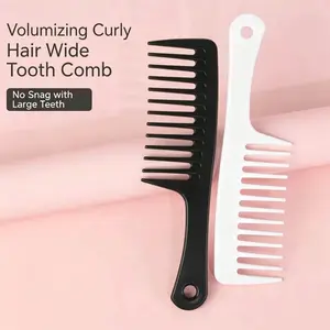 2-Pack Wide-Tooth Comb Set, Anti-Static Hair Brush for All Hair Types, Volumizing Brush, Volumizer Brush, Volume Brush, Curly Hair Brush, Detangler Brush, Detangling Hair Brush, Durable Salon Tool, Home Use, Dry & Wet Hair Comb
