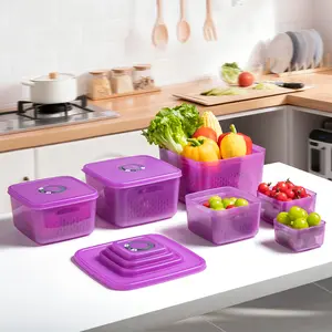 10pcs Deluxe Food Storage Container Set with Airtight Leak-Proof Lids, Colander-Style, Date Markers & Easy-Snap Lids for Kitchen Organization