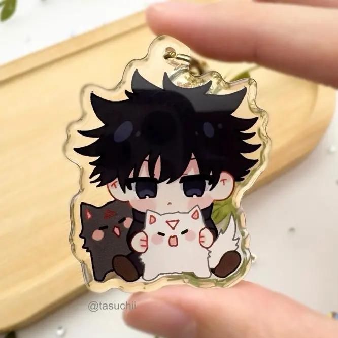 Divine Dog Sitting Acrylic Keychain