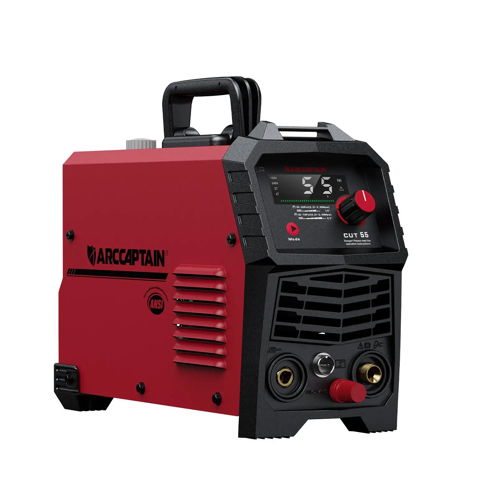 ARCCAPTAIN 55A Plasma Cutter, Non-Touch Pilot ARC High Frequency Air Plasma Cutting Machine, 120/240V Dual Voltage IGBT Inverter, 1/2" Clean Cut, Refl