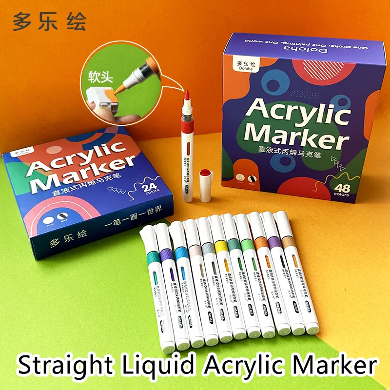 Doloha Acrylic Markers Set (24/36/48/60pcs) - Model Kit Markers for Mecha, Robot Model Kits, Adults' DIY Art Projects