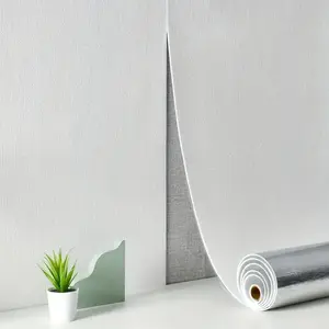 Self-Adhesive Vinyl Decorative Wallpaper Roll, Noise-Canceling Geometric Texture & Stripe Design, Bedroom TV Background Wall, Moisture-Resistant