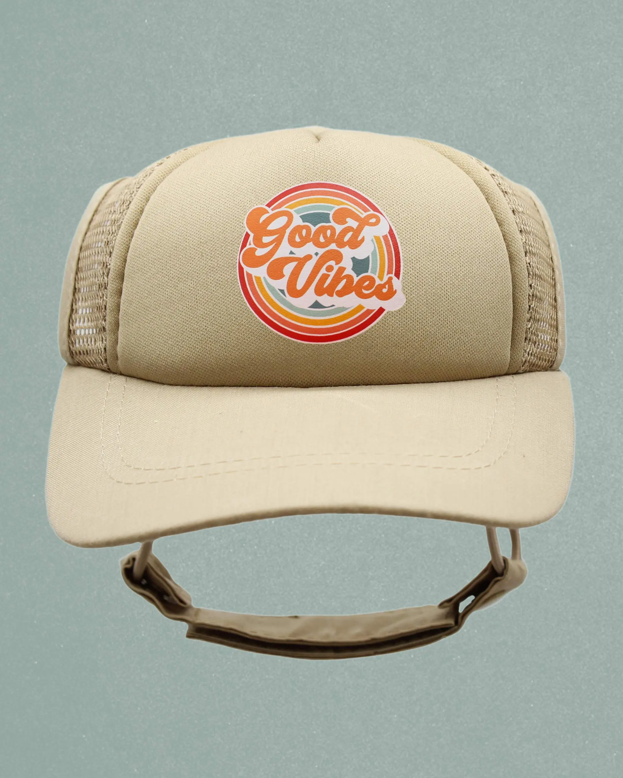 PupLid Good Vibes Trucker Hat for Cats | Human Hats Made for Cats