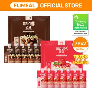 [Fullight Official] Flimeal Crunchy Protein Powder Duo Pack (7p x 2), 20~22g Protein, Low Sugar & Keto-Friendly On-the-Go-Pack, Easily Digestible Preworkout Meal Replacement Drink