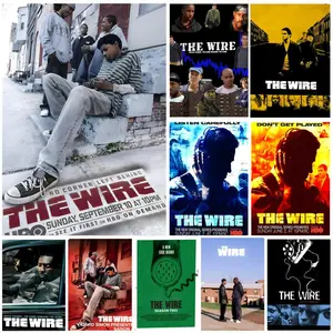 TV series The W-Wire Painting  Poster Self-Adhesive Waterproof Art Sticker, Aesthetic Minimalist Wall Poster for Coffee Shop, Bar & Home Room Decor