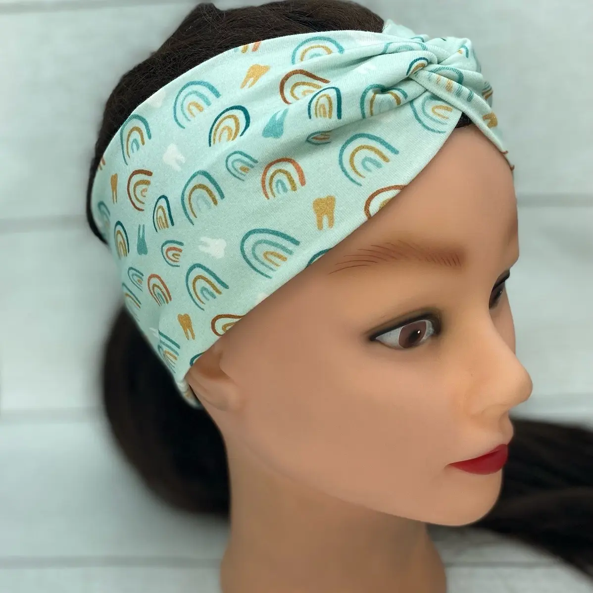 Dental Teal twist headband, womens hair accessory for dental professionals, wide headbands