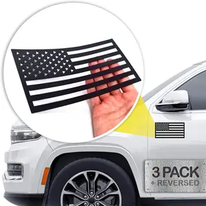 American Flag Magnets for Trucks and Cars 3 Pack + Bonus Reverse Design Magnetic US Flags Cut-Out Powerful Magnet Will Never Fall Off Your Vehicle Black Not for Aluminum Cars