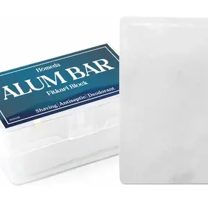 Alum Block for Shaving, Alum Stone for Face, Piedra De Alumbre Natural Bar for Underarm, Fitkari, Fitkiri, Allum Deodorant for Men and Women - with Storage Case (100g - 1 Piece)