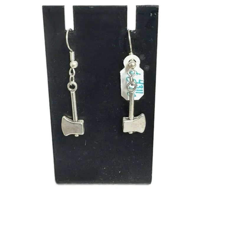 Axe Earrings - Silver-Toned Design displaying axe