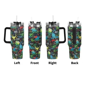 Stainless Steel 40oz Tumbler, 1 Count Dinosaur Pattern Vacuum Flask Leakproof Insulated Tumbler Drinking Cup for Home Office School, Gift for Friend, Containers