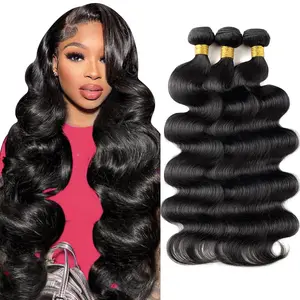 30inch Human Hair Bundles Body Wave Bundles Human Hair Brazilian Virgin Hair Bundles 4×4 Lace Closure Quick Weave Hair Extension 1/3/4Pcs Lots 2×6 Lace Closure