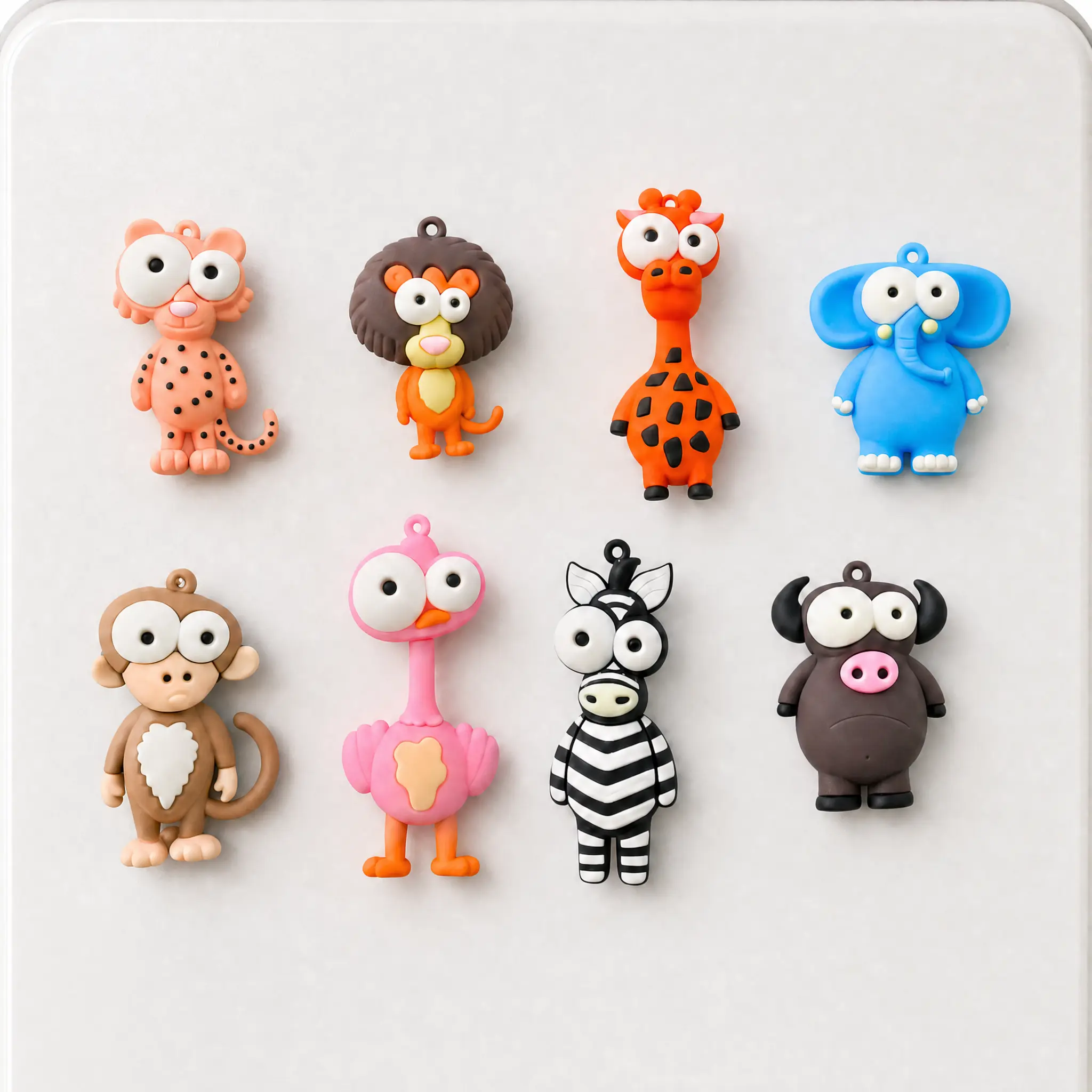 8 Pieces Assortment Set Fridge Magnets - Soft Touch 3D Animal Shapes Bug Eyes Fridge Accessories - Home Decor for Kitchen Refrigerator - Cute Gift for Kids