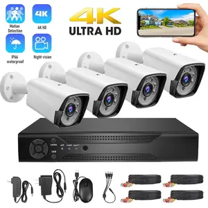 kepeak-4CH 1080P Home Security Camera System AHD DVR Kit with Remote Monitoring & 24/7 Recording，IP66 Weatherproof,Infrared Night Vision, Motion Detection, 24 Hours Recording for House Protection