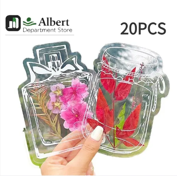 20PCS Natural Pressed Flower Clear Bookmarks DIY Dried Flower Bookmark Set Resin Craft Aesthetic Reading Gift for Book Lovers