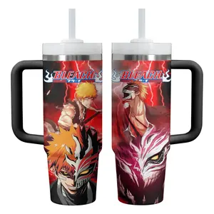 Bleach Anime Manga 20oz - 40oz Tumbler Stainless Steel with Straw, Double Wall Insulated, With Handle – Perfect Gift for Fans