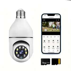 Wireless Network Camera, Wireless WiFi Bulb Camera, 360 Degree Panoramic Surveillance, 2.4GHz Indoor Outdoor Security Camera