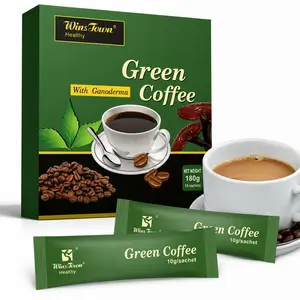 WinsTown Green Coffee with Ganoderma Instant Coffee Mix | 18 Sachets | 180g | Smooth Daily Coffee Blend
