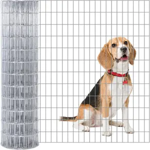 Welded Wire Mesh, 6ft X 50ft Galvanized Steel Wire Fence 15 Gauge 2x4 in Mesh, Heavy-Duty Stainless Chicken Wire Fencing for Hog Wire Fencing, Rabbit Fence, Dog Fence Garden Protection