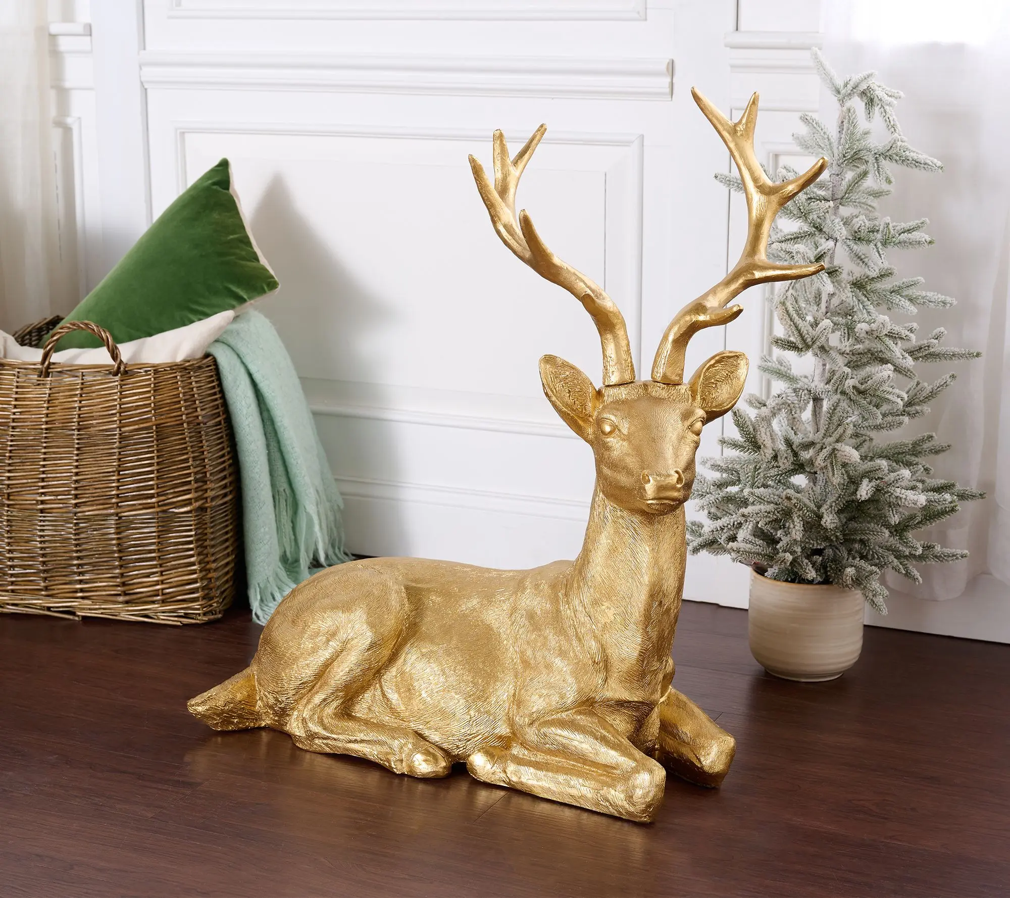 30" Oversized Indoor/Outdoor Sitting Reindeer by Kim Gravel