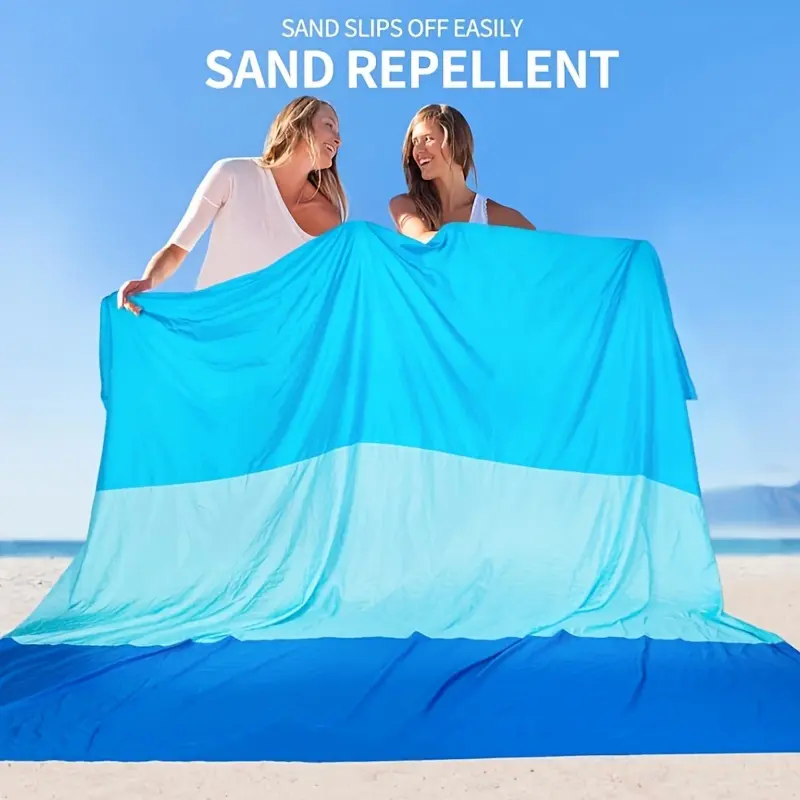 Oversized Lightweight Beach Blanket & Picnic Mat for 2-8 People, Polyester Outdoor Blanket for Travel, Camping & Hiking